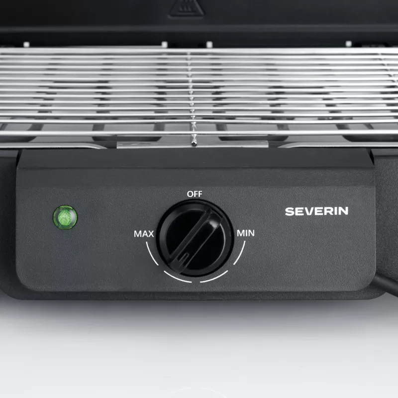 Stolný elektrický gril SEVERIN PG 8594 — 2000 W, obdĺžnikový rošt, čierny