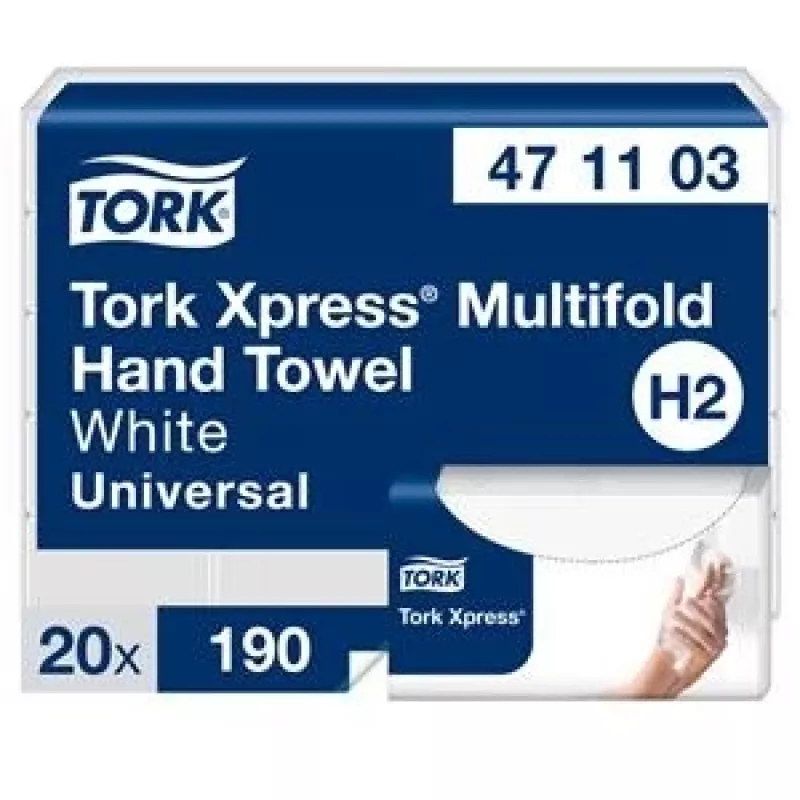Skladané papierové utierky Tork Xpress Multifold Universal H2 2-vrstvové, 23,4 x 21,3 cm (20 ks)