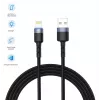 USB na Lightning dátový kábel Tellur 1,2 m nylonový pletený čierny