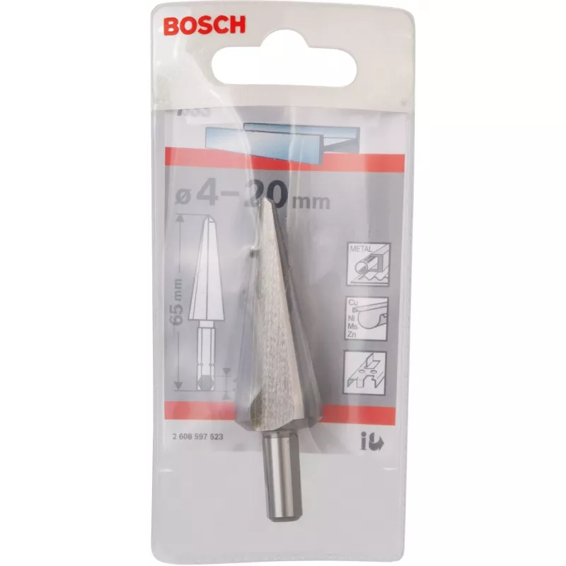 Bosch 2608597523 kužeľový vrták HSS do plechu, Ø 4–20 mm, šesťhranná stopka 1/4"
