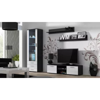 Cama TV stojan SOHO 140 čierny/biely lesklý