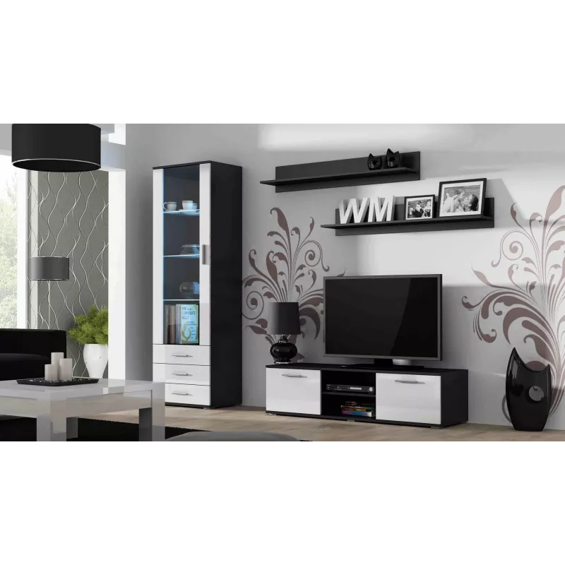 Cama TV stojan SOHO 140 čierny/biely lesklý