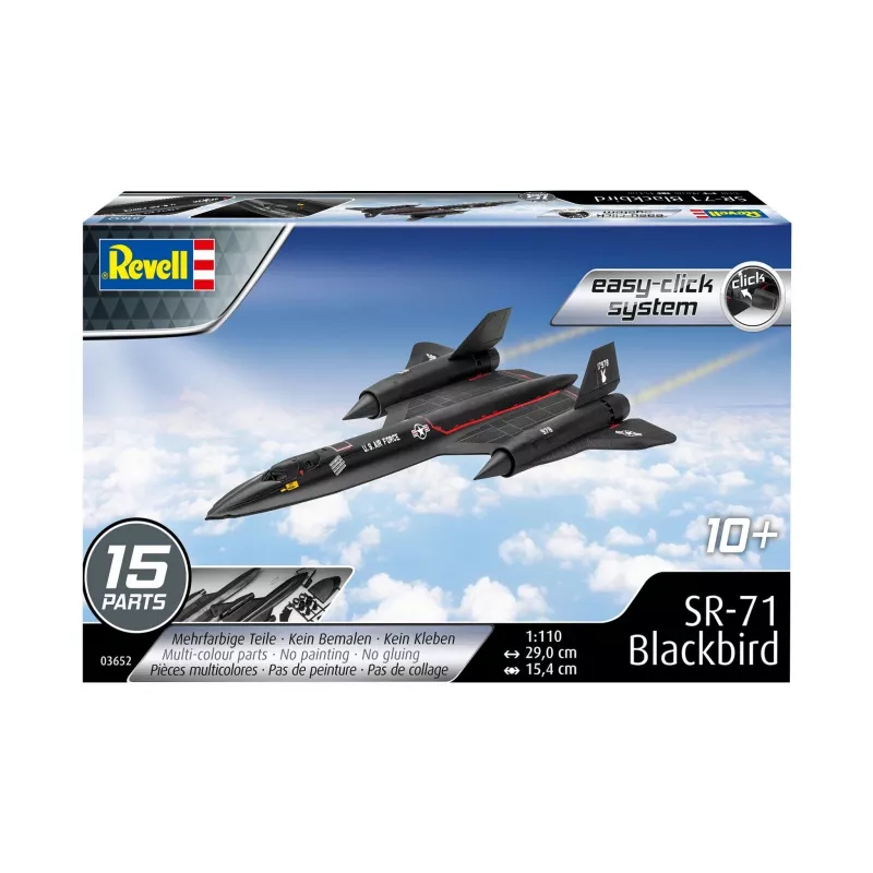 Revell 1/110 mierka Lockheed SR-71 Blackbird Easy Click modelová stavebnica