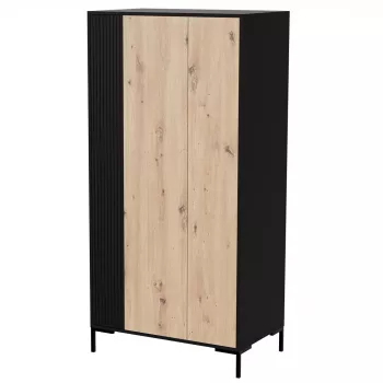 Šatníková skriňa cama meble Cama v, čierny rám, 4 police, 900×550×1840 mm
