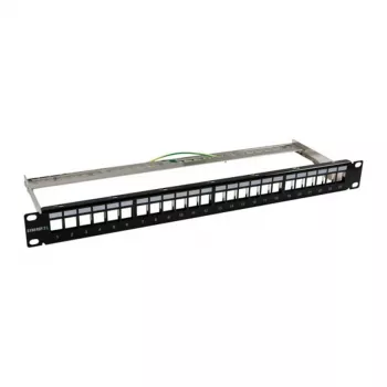 Keystone, modulový nosič, 48,30 cm (19) patch panel pre 24x TP moduly, 1HE, čierny (S216320)
