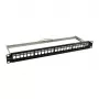Keystone, modulový nosič, 48,30 cm (19) patch panel pre 24x TP moduly, 1HE, čierny (S216320)