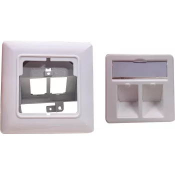 Zásuvkový modul Helos Keystone 2-port čisto biela pre Keystone moduly