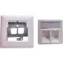Zásuvkový modul Helos Keystone 2-port čisto biely pre Keystone moduly