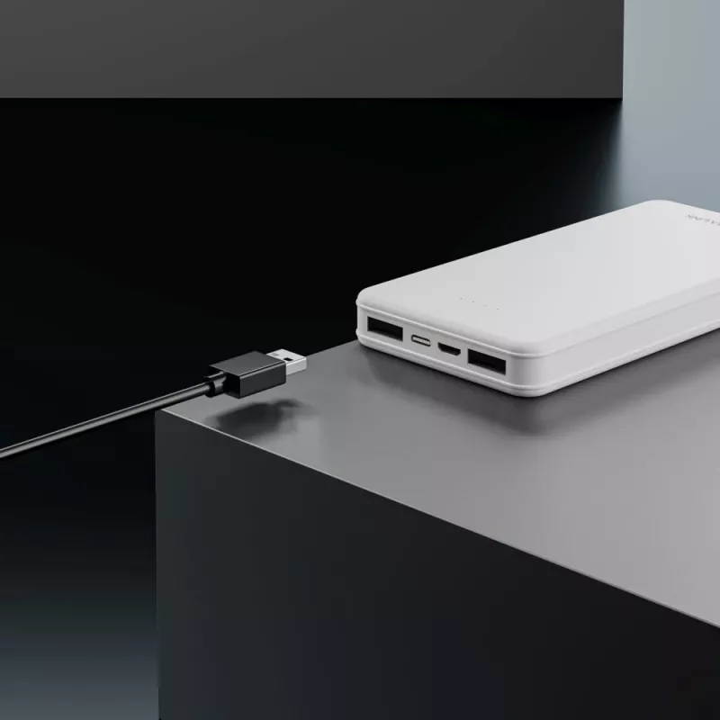Powerbanka Extralink EPB-078W 10000 mAh biela, USB-C, 10 W výstup, nabíja až 2 zariadenia