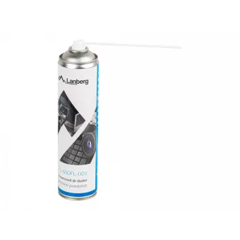 Stlačený vzduch LANBERG CG-600FL-001 — 600 ml, na čistenie PC, čierna/modrá/biela
