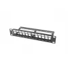 Lanberg PPKS-9112-B Prázdny prepojovací panel 12 portov 1U 10 palcov s organizérom Keystone, čierny