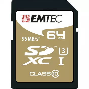 EMTEC Speedin - flash pamäťová karta - 64 GB - UHS Class 3 / Class10 - SDXC UHS-I (ECMSD64GXC10SP)