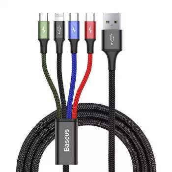 USB kábel Baseus Fast 4in1 2xUSB-C / Lightning / Micro 3.5A 1.2m (čierny)