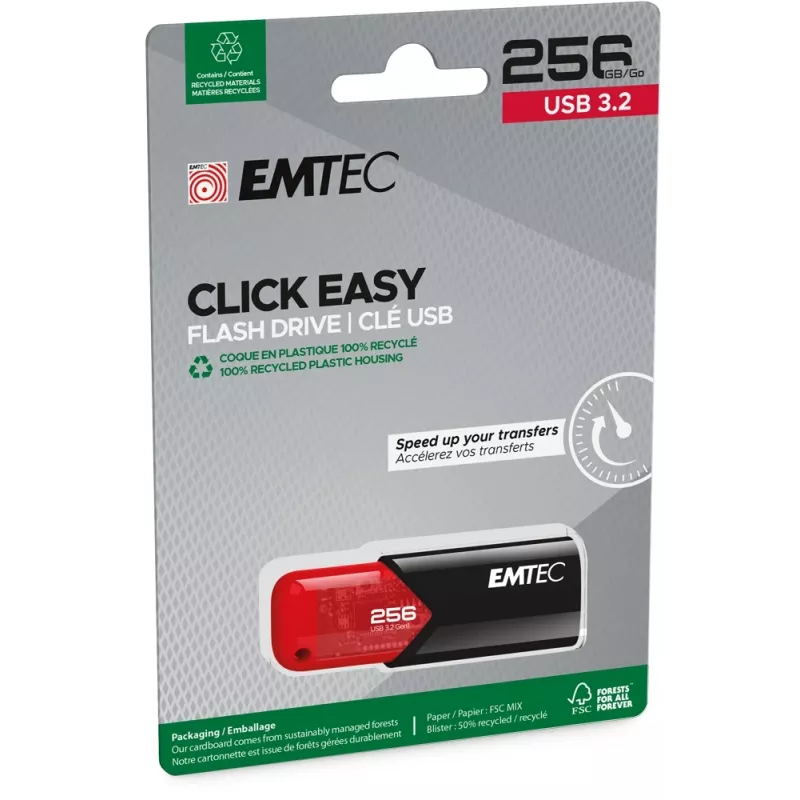USB flash disk Emtec 256 GB USB Type-A 3.2 Gen 1 Click Easy