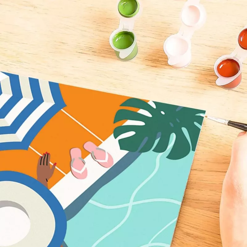 Maliarska sada podľa čísel Ravensburger CreArt – Pool Time (maliarska sada, model 25523)