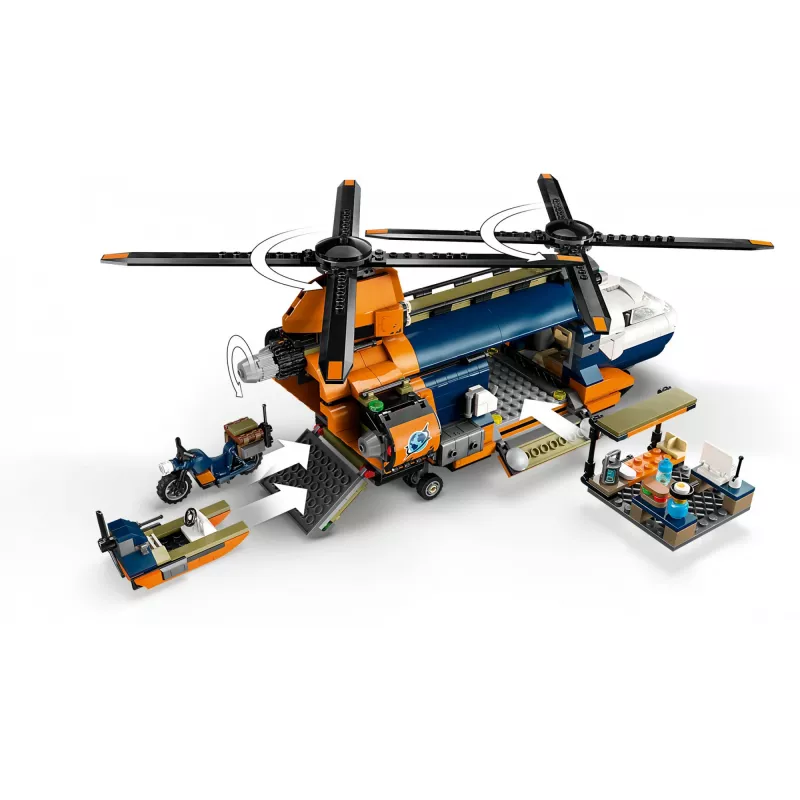 LEGO City 60437 Džungľový prieskumný vrtuľník v základnom tábore