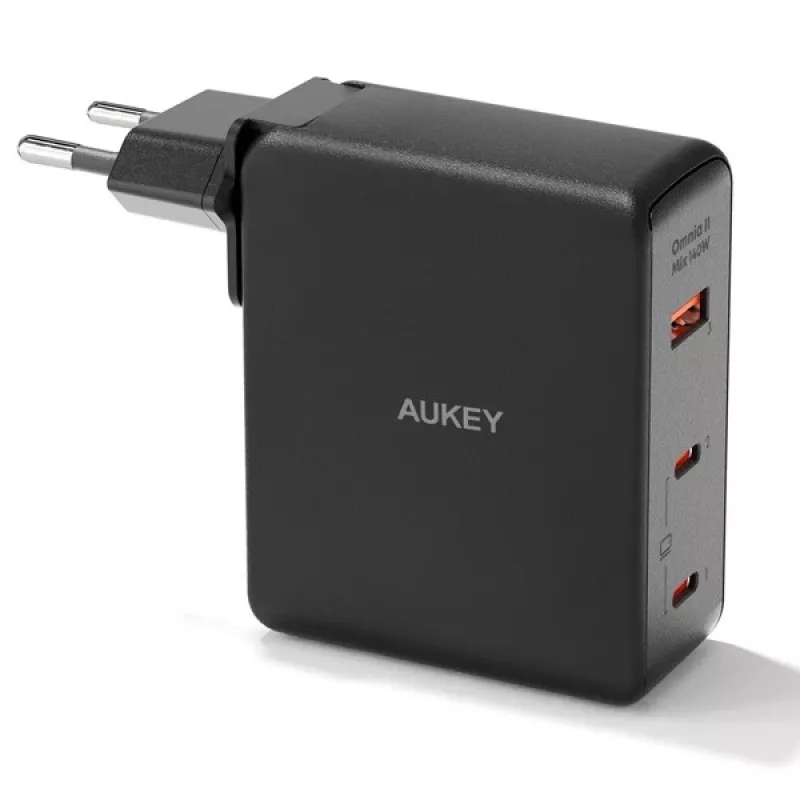 Nástenná nabíjačka Aukey PA-B7O, 3×USB, GaN technológia