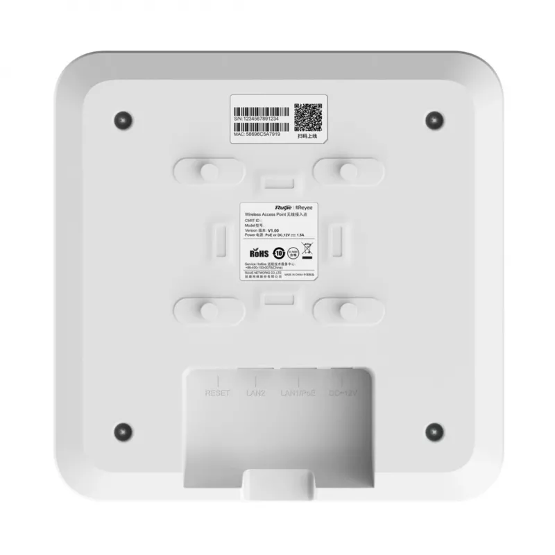 Ruijie Reyee RG-RAP2200(E) bezdrôtový prístupový bod, WiFi 5 AC1276, dvojpásmový 2,4/5 GHz, 2x GbE, vstup PoE, montáž na strop do interiéru, Mesh