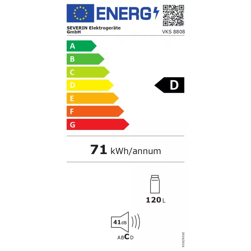 Severin VKS 8808 chladnička voľne stojaca 120 L