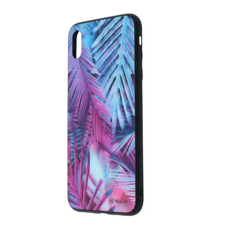 Ochranné puzdro zo skla Tellur pre iPhone XS Max s potlačou paliem