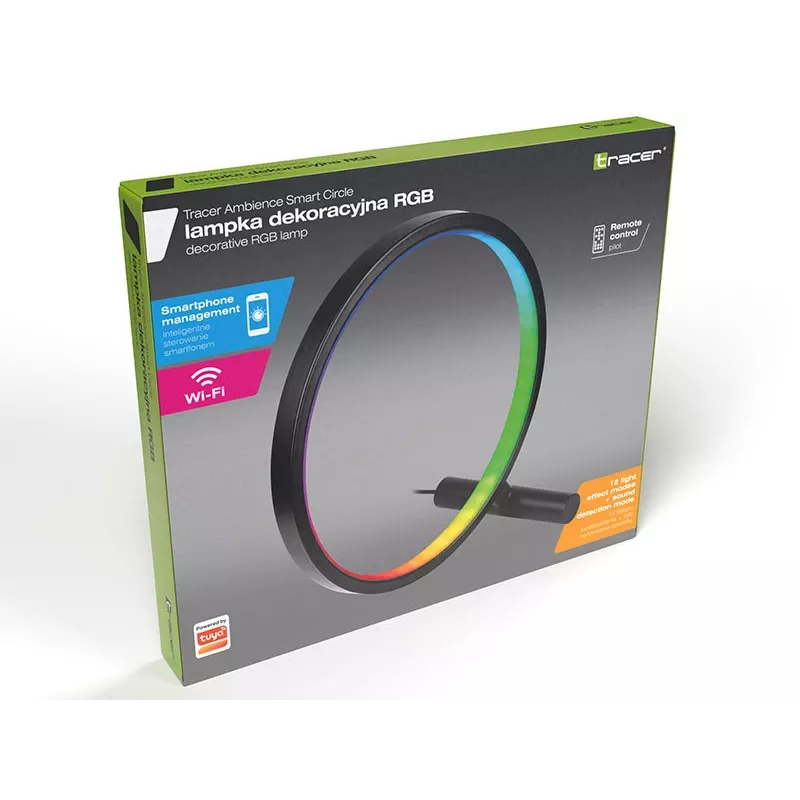 Stolná lampa TRACER Ambience Smart Circle LED RGB — dekoratívny inteligentný LED kruh