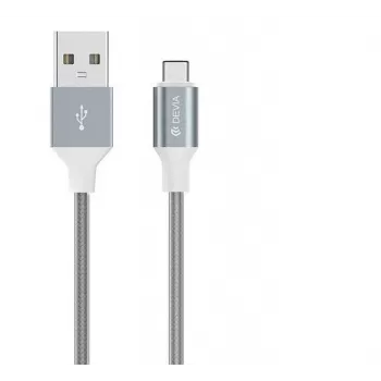 Sada USB dátových káblov Devia Pheez Series — Micro-USB, balenie 3 ks (25 cm, 1 m, 2 m) sivá