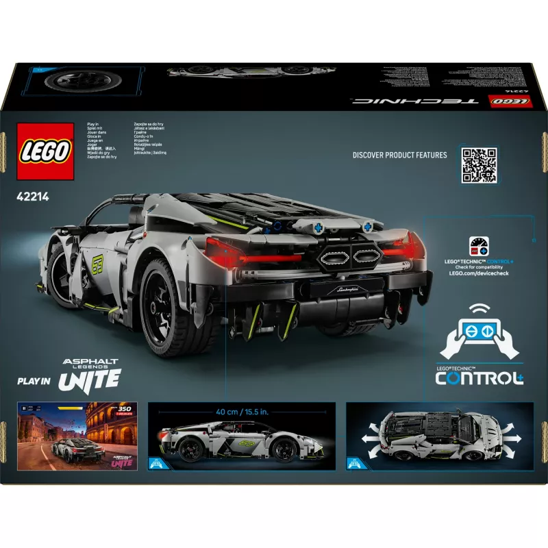 LEGO Technic Supercar Lamborghini Revuelto 42214 — detailný model v mierke 1:10, 1 135 dielov