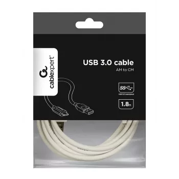 Gembird CCP-USB3-AMCM-6-W USB kábel USB 3.2 Gen 1 (3.1 Gen 1) 1,8 m USB-A USB-C biely