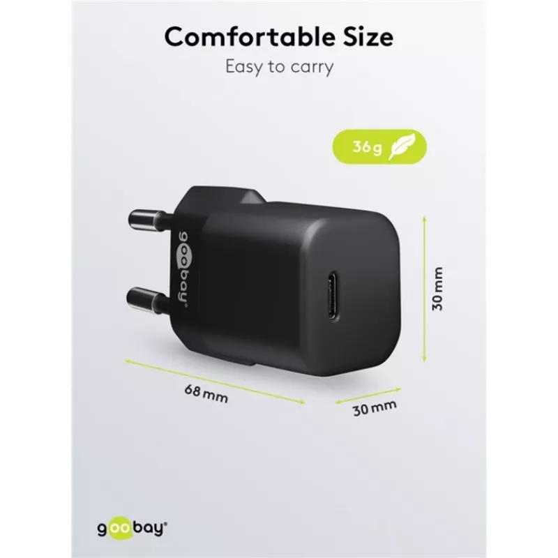 Nabíjačka pre mobilné zariadenia Goobay 65403 univerzálna čierna AC rýchle nabíjanie