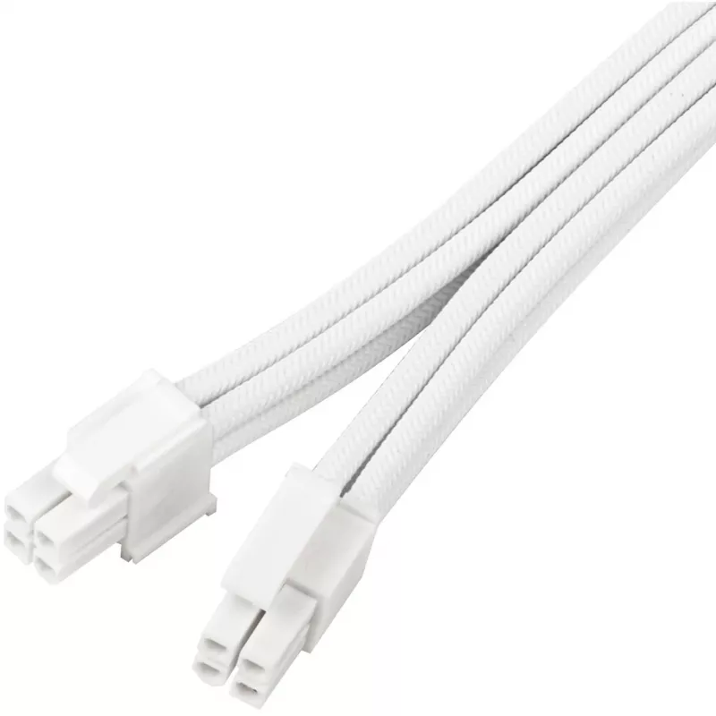 Predlžovací kábel napájacieho zdroja SILVERSTONE EPS 12V 8-pin (30 cm) biely SST-PP07E-EPS8W-V2