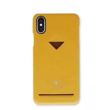 Puzdro s priehradkou na karty VixFox pre iPhone XR, horčicová žltá, tenké ochranné puzdro s priehradkou na karty