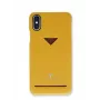 Puzdro s priehradkou na karty VixFox pre iPhone XR, horčicová žltá, tenké ochranné puzdro s priehradkou na karty