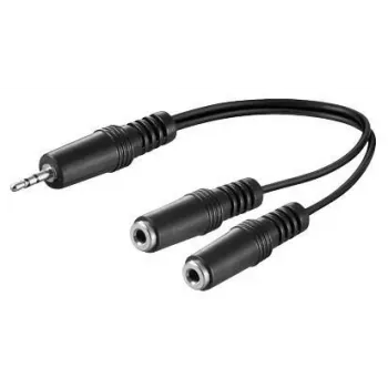 Microconnect AUDLL02 audiokábel 0,2 m 3,5 mm 2 x 3,5 mm čierna