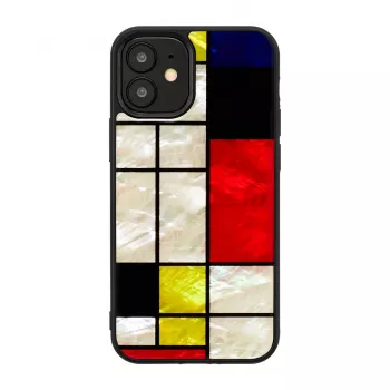 Ochranné puzdro iKins pre Apple iPhone 12 mini – čierny dizajn Mondrian