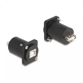 DeLOCK D-Type modul USB 2.0 Type-B konektor samica na Type-A konektor samica čierny