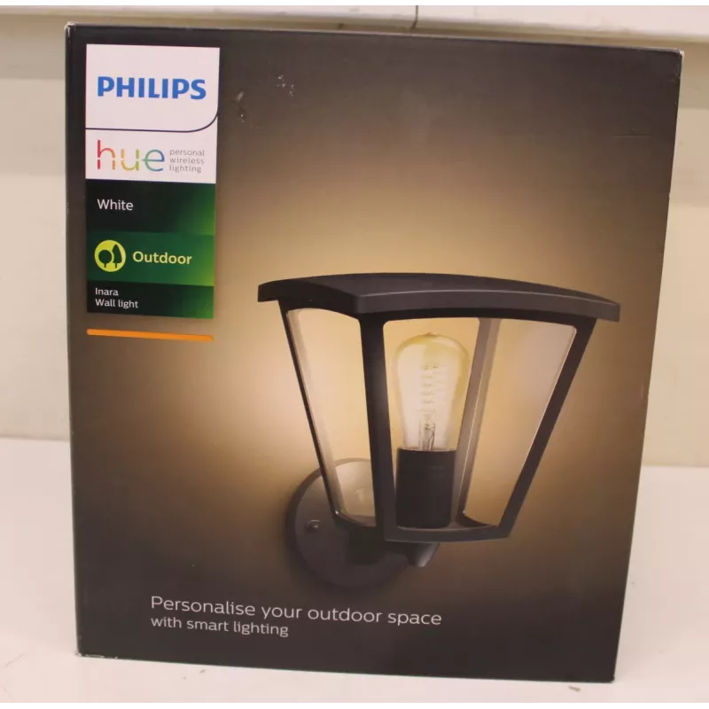 Vonkajšie nástenné svietidlo Philips Inara | E27 LED 7W 550lm teplá biela IP44 CRI80