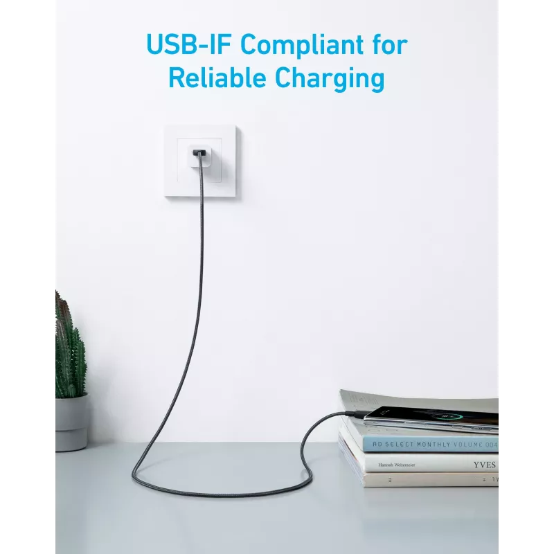 Anker Innovations 322 USB-A na USB-C kábel nylon 1,8M čierny - kábel - digitálny/dátový