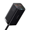 Baseus GaN3 Pro CCGP000101 stolová nabíjačka 100 W, 2x USB-C + 2x USB-A, PD 3.0, QC 4.0+, kábel 1,5 m, čierna