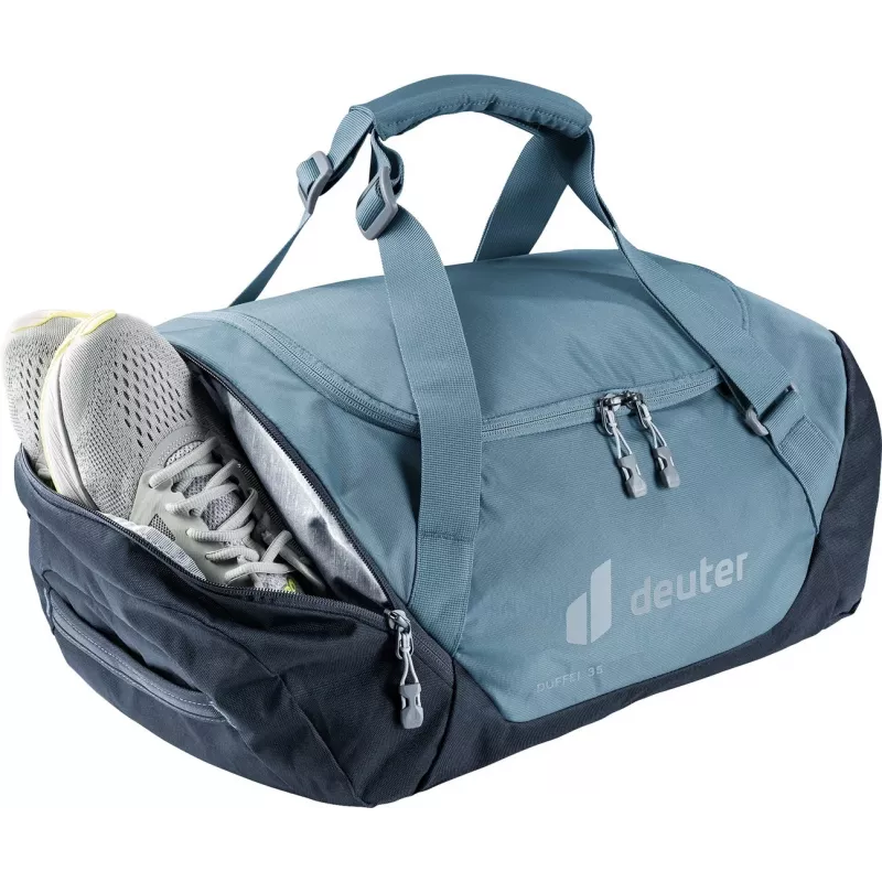 Cestovná taška DEUTER Duffel 35 atlantic-ink — objem 35 L, vodoodolná podlaha, držadlá