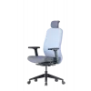 Up Up Athene ergonomická kancelárska stolička čierna, sivá + modrá látka