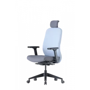 Up Up Athene ergonomická kancelárska stolička čierna, sivá + modrá látka