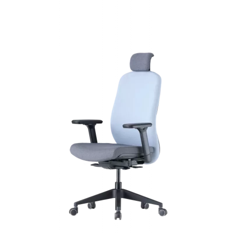 Up Up Athene ergonomická kancelárska stolička čierna, sivá + modrá látka