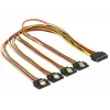 SATA kábel DeLOCK 60158 0,5m SATA 15-pin 4 x SATA 15-pin viacfarebný