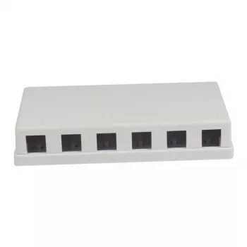 Synergy21 Keystone, nosič modulov, patch panel pre 6x TP moduly, na omietku, biely (ABS)