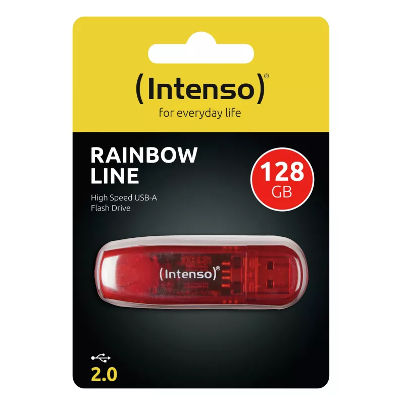 USB flash disk Intenso 128 GB USB Type-A 2.0 červený transparentný