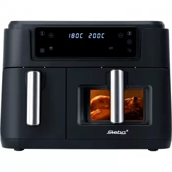 Dual teplovzdušná fritéza HF 9500 DUO (čierna, 2 400 wattov, 2 koše 6 L + 3,5 L)