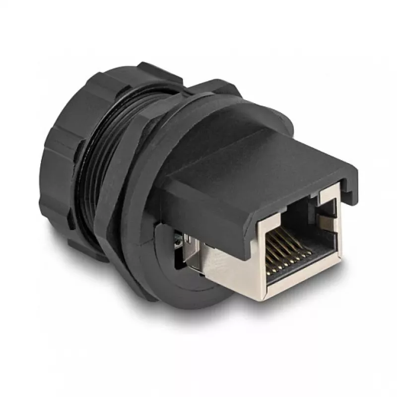 DeLOCK RJ45 Cat.6A spojka IP67 vodotesná prachotesná čierna