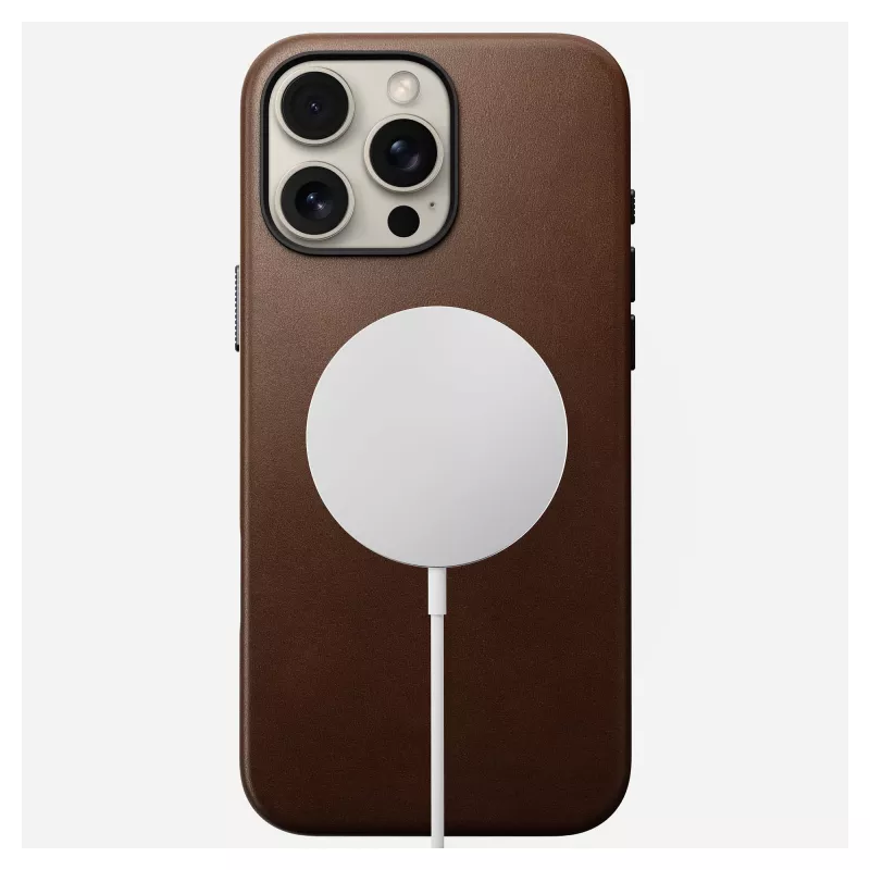 Puzdro na telefón Nomad NM01389385 pre iPhone 16 Pro Max, 17,5 cm (6,9 palcov), hnedé, hliník/PC/mikrovlákno/koža