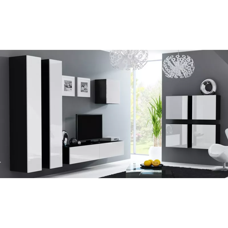 Cama Square skriňa VIGO 50/50/30 čierna/biela lesk