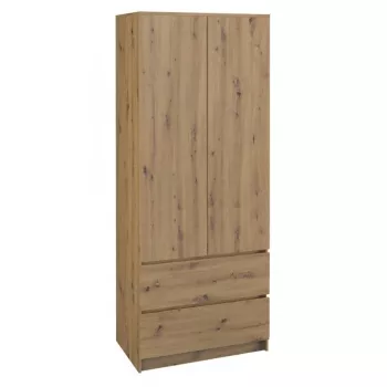 Topeshop SZAFA MALWA ART spálňová šatníková skriňa 5 políc 2 dvere dub